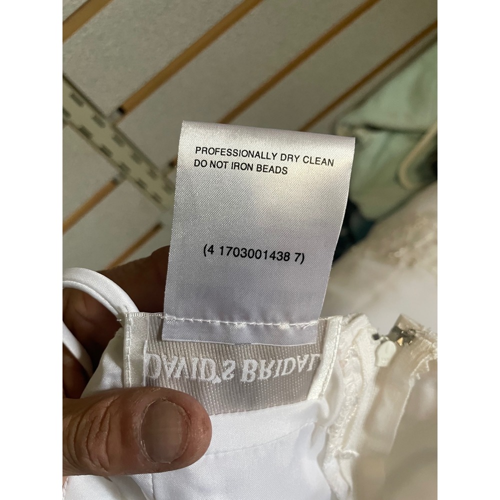 David's‎ Bridal White Flower Girl Dress Size 3 Beaded Formal Party - Picture 7 of 8